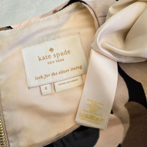 Kate Spade Silk Deco Rose Della Sheath Sleeveless Dress Size 4 - Picture 12 of 14